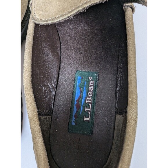 LL Bean Tasseled Leather Loafers Moccasins Women 7 M Tan Suede Rubber Soles - Picture 9 of 10